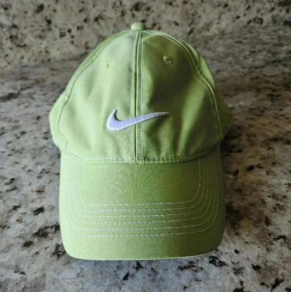 Nike Golf Swoosh Adjustable Strap Back Hat Mens Vivid Green - Picture 2 of 5